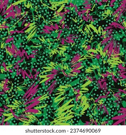Abstract colorful geometric seamless textile print pattern. colored Textured Pattern. Creative doodle with different shapes and textures. Curved doodling background
