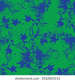 Abstrato colorido geométrico sem costura padrão de impressão têxtil. padrão texturizado colorido. Rabiscar criativo com diferentes formas e texturas. Plano de fundo de rabiscar curvo
