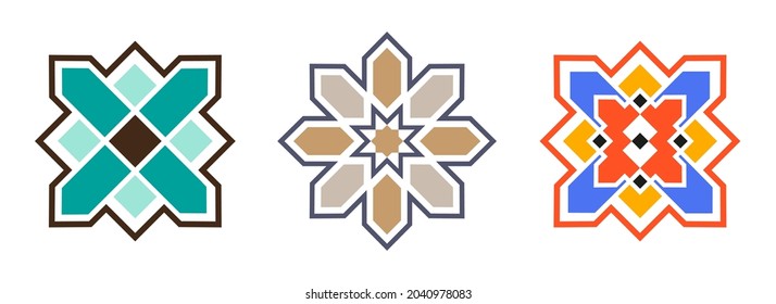 Abstract colorful geometric shape design element for wallpaper, border and symbol. Modern texture decoration element. Vector