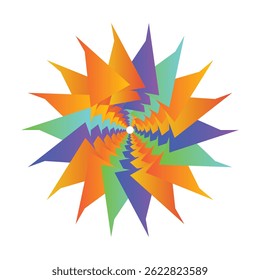 Abstract kleurrijk geometrisch vormontwerp met wervelend patroon