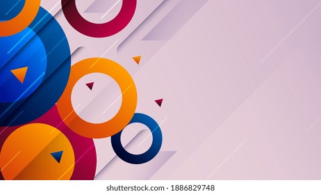 Abstract colorful geometric shapes background. Dynamic trendy banner design.