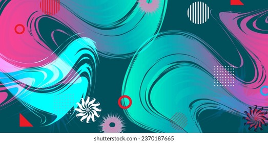 Abstract colorful geometric  shapes  background. Colorful Simple shapes and elements with trendy color vector design