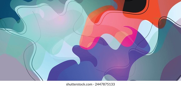 Abstract  colorful geometric shapes background with copy space 