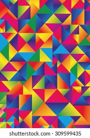 Abstract colorful geometric shapes background. (CMYK- Vertical A4 page size)