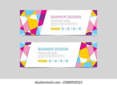 Abstract colorful geometric shapes banner design, Vector illustration design
