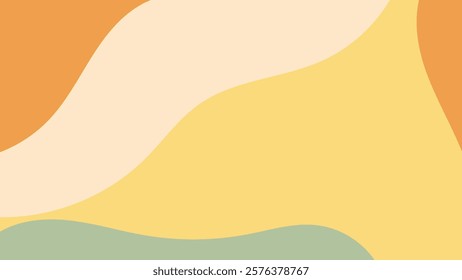 Abstract Colorful Geometric Shapes with Curved Patterns and Warm Tones