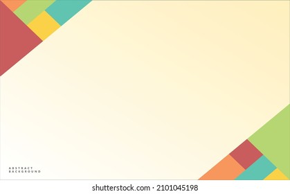 Abstract colorful geometric shapes located in the corner with copyspace. Suitable for backdrop, greetings card, cover, and other publication.