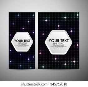 Abstract colorful geometric shining pattern. Brochure business design template or roll up. Vector illustration