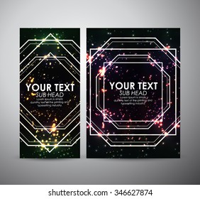 Abstract colorful geometric shining pattern. Brochure business design template or roll up. Vector illustration