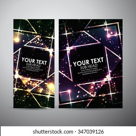 Abstract colorful geometric shining pattern. Brochure business design template or roll up. Vector illustration