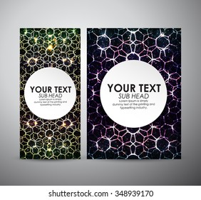 Abstract colorful geometric shining pattern. Brochure business design template or roll up. Vector illustration