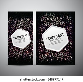 Abstract colorful geometric shining pattern. Brochure business design template or roll up. Vector illustration