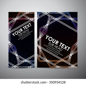 Abstract colorful geometric shining pattern. Brochure business design template or roll up. Vector illustration