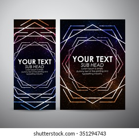 Abstract colorful geometric shining pattern. Brochure business design template or roll up. Vector illustration