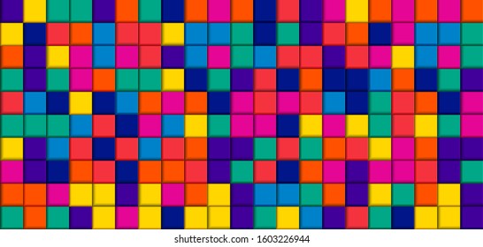 Abstract . Colorful geometric square background. light and shadow .Vector.