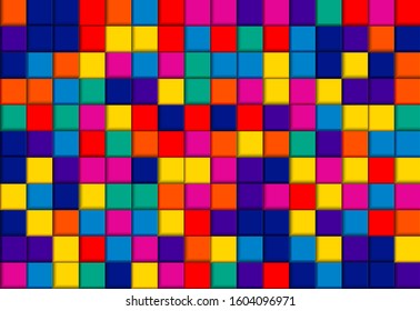 Abstract . Colorful geometric square background. light and shadow .Vector.