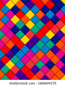 Abstract . Colorful geometric square background. light and shadow .Vector.