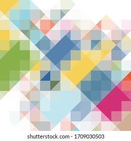 Abstract colorful geometric square border pattern on white background, Vector illustration