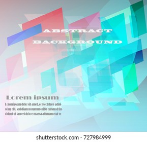 Abstract colorful geometric square element creative design concept on gray and white background and sample text,Vector illustration.