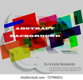 Abstract colorful geometric square element creative design concept on white and gray background and sample text,Vector illustration.