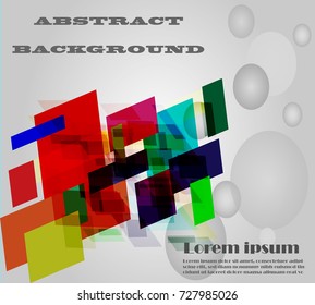 Abstract colorful geometric square element and bubble creative design concept on gray and white background and sample text,Vector illustration.