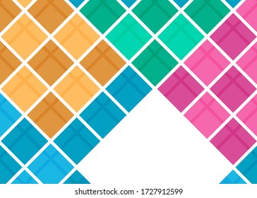 Abstract colorful geometric square  on white background