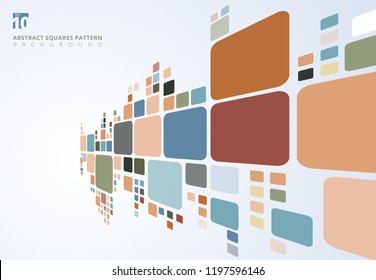 Abstract Colorful Geometric Squares Pattern Perspective On White Background. Vector Illustration