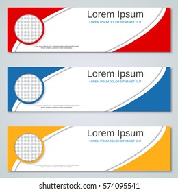 Abstract colorful geometric style web banners vector templates