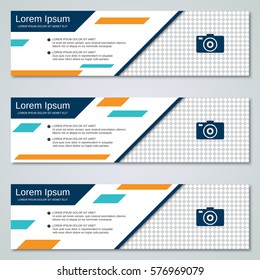 Abstract colorful geometric style web banners vector templates