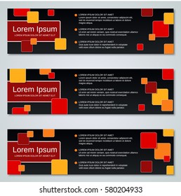 Abstract colorful geometric style web banners vector templates