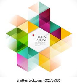 Abstract colorful geometric template isolated on white and modern overlapping with white space for text. Modern background for business or technology presentation. vector illustration