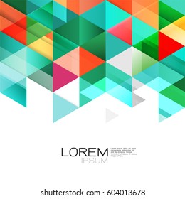 Abstract colorful geometric template isolated on white and modern triangle overlapping with white space for text. Modern background for business or technology presentation. vector illustration