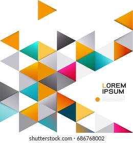 Abstract colorful geometric template isolated on white and modern triangle overlapping with white space for text. Modern background for business or technology presentation. vector illustration