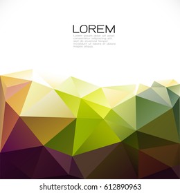 Abstract colorful geometric template on down position with space isolated on white background. Modern background for business or technology presentation, app cover, online presentation.
