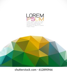 Abstract colorful geometric template on down position with space isolated on white background. Modern background for business or technology presentation, app cover, online presentation 