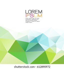 Abstract colorful geometric template on down position with space isolated on white background. Modern background for business or technology presentation, app cover, online presentation.