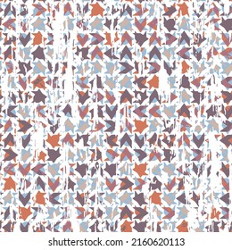 Abstract colorful geometric textured pattern in brown, blue and orange colors. Seamless grunge geometric vector pattern.