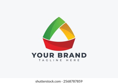 Abstract Colorful Geometric Triangle Logo Design Element