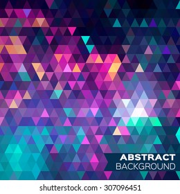 Abstract colorful geometric triangles background. Vector origami illustration for design