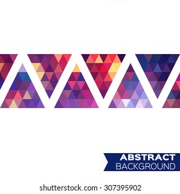 Abstract colorful geometric triangles background. Vector origami illustration for design