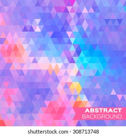 Abstract colorful geometric triangles background. Vector origami illustration for design