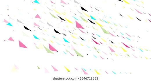 Abstract Colorful Geometric Triangles Pattern on White Background