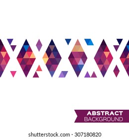 Abstract colorful geometric triangles rhombus background. Vector origami illustration for design