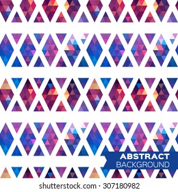 Abstract colorful geometric triangles rhombus seamless pattern background. Vector origami illustration for design