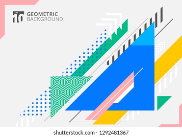 Abstract colorful geometric triangles shape with texture on gray background. Modern template futuristic design. Vector illustration