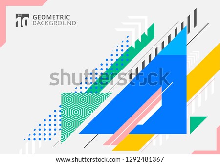 Abstract colorful geometric triangles shape with texture on gray background. Modern template futuristic design. Vector illustration