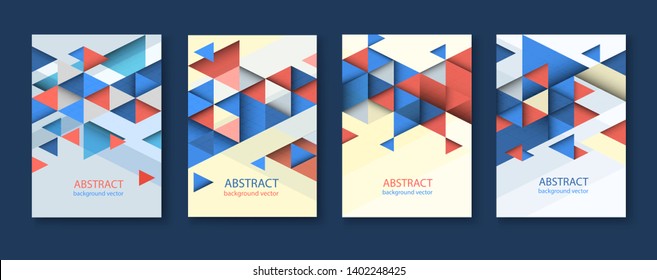 Abstract colorful geometric triangular backgrounds. brochure design templates collection with colorful geometric triangular backgrounds. vector modern flyer.