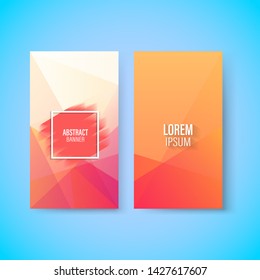 Abstract colorful geometric triangular vertical modern card template, paint stroke, vector, illustration, eps file