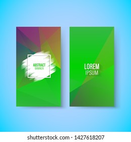 Abstract colorful geometric triangular vertical modern card template, paint stroke, vector, illustration, eps file