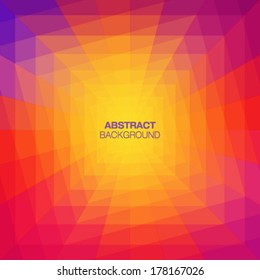 Abstract Colorful Geometric Tunnel Background. Vector illustration